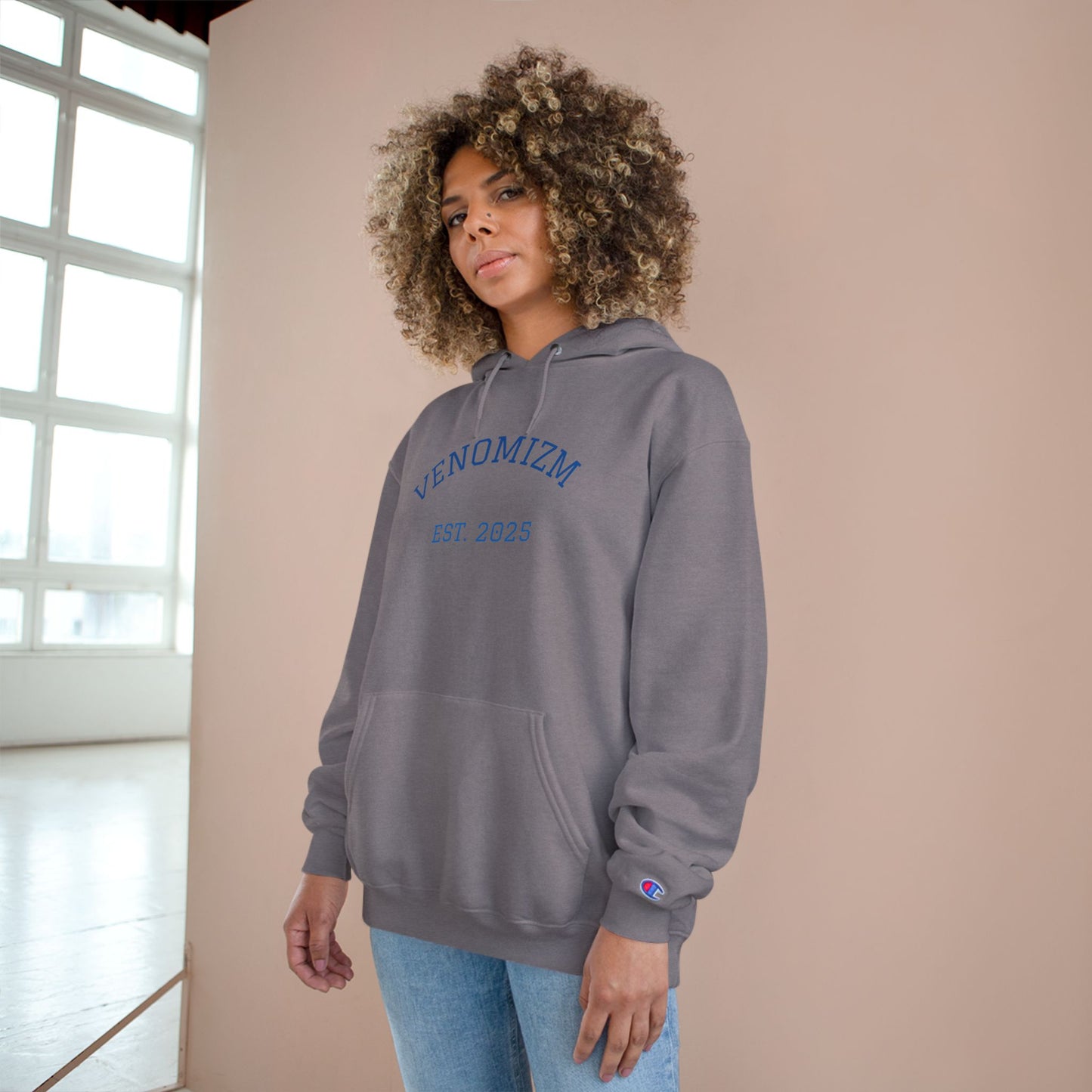Venomizm Graphic Hoodie — Champion Hoodie with Venom Skull Back Print