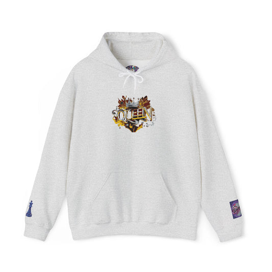 Queen Floral Heart Hoodie – Feminine Floral 'QUEEN' Graphic Pullover