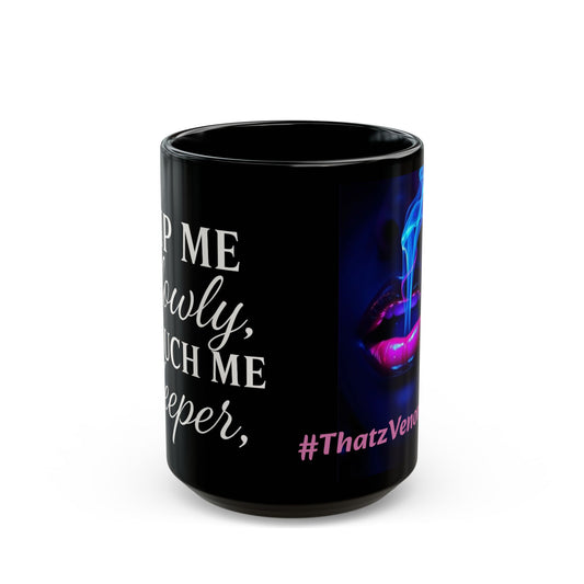Chic Queenz Mug for Bold Souls - Queenz Lyriqzz, Unique Gift, Cup for Coffee Lovers, Motivational Drinkware, Trendy Black Mug