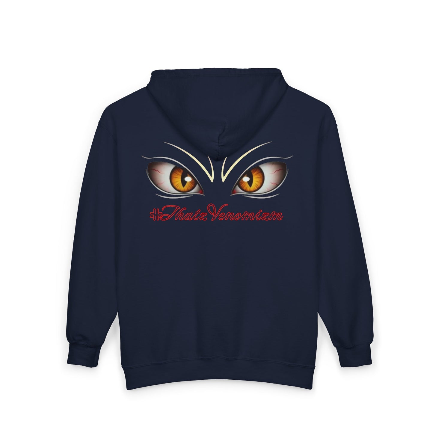 I-C-U.. Full-Zip Hoodie — "LOOK HERE" Graphic Zip-Up for Goth & Halloween