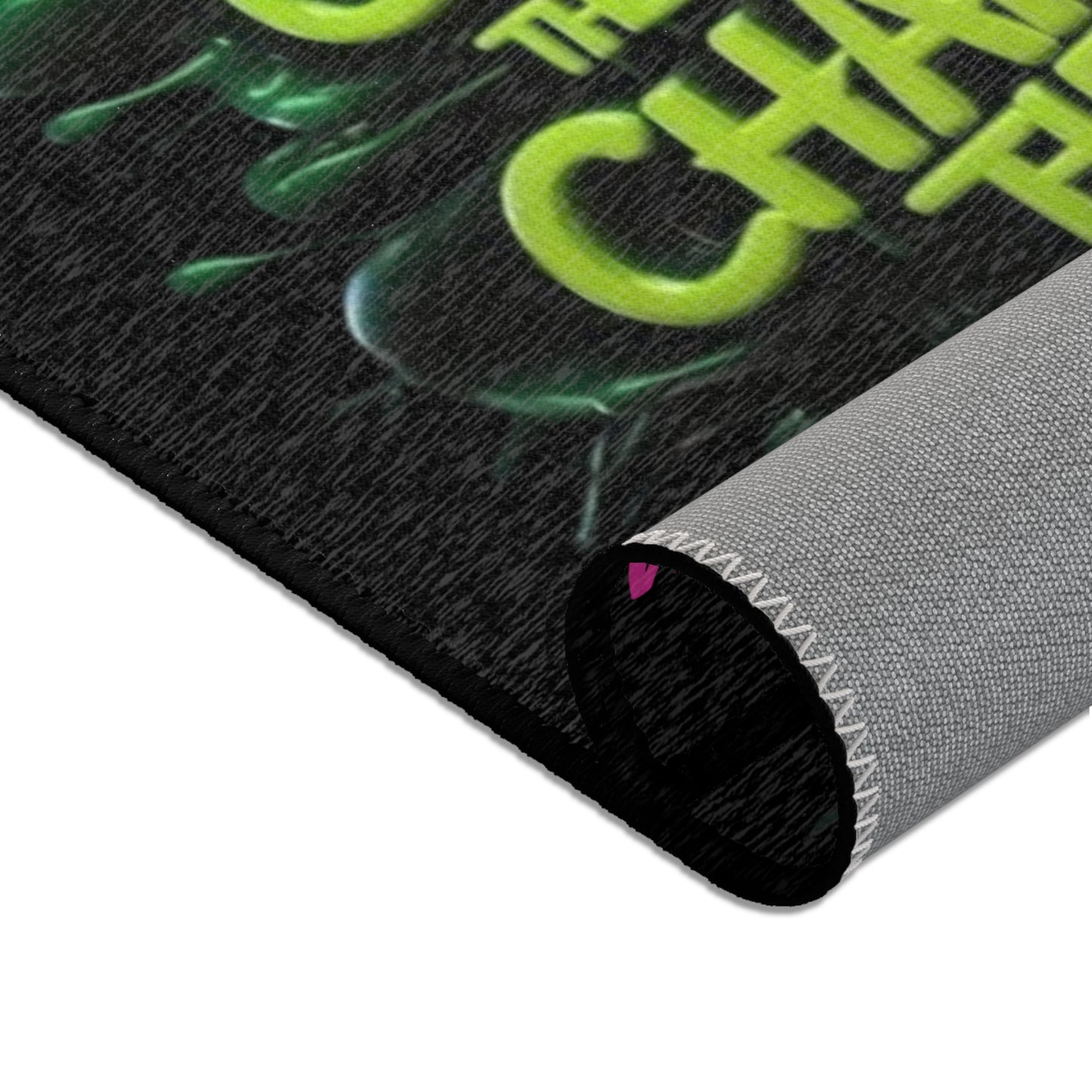 Venom'z Area Rug — "Don't Change the Goal, Change the Strategy" Neon Quote