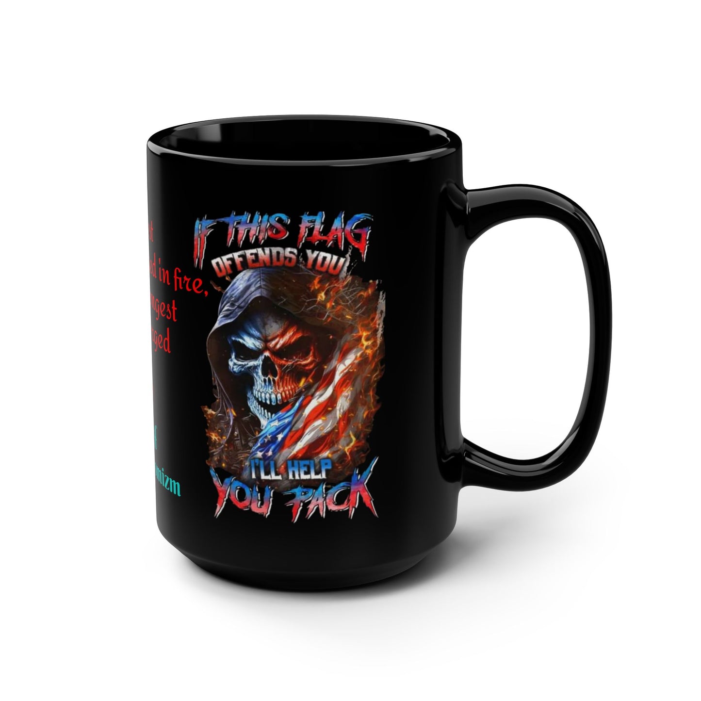 Pak-it- up Mug — Patriotic Skull 'This Flag Defends You' Coffee Cup