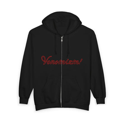 I-C-U.. Full-Zip Hoodie — "LOOK HERE" Graphic Zip-Up for Goth & Halloween