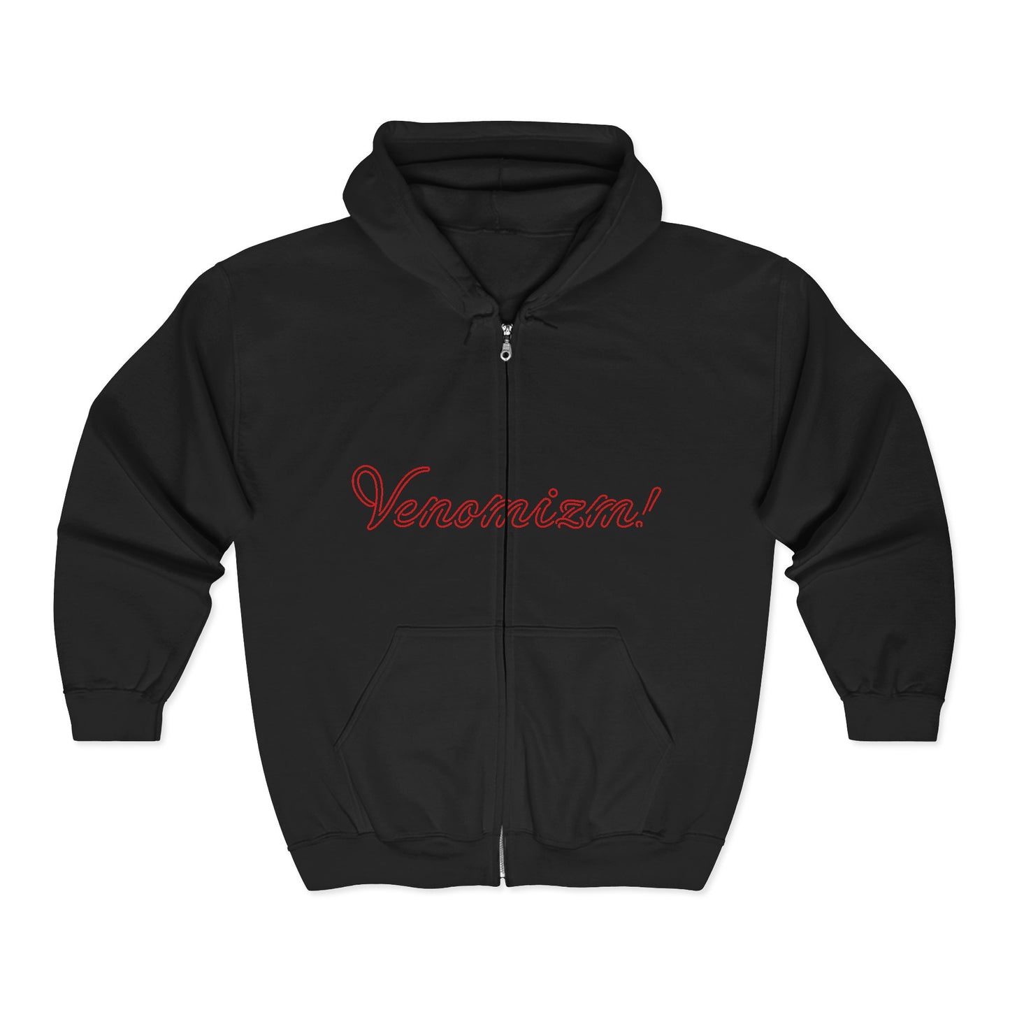 I-C-U.. Full-Zip Hoodie — "LOOK HERE" Graphic Zip-Up for Goth & Halloween