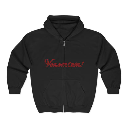 I-C-U.. Full-Zip Hoodie — "LOOK HERE" Graphic Zip-Up for Goth & Halloween
