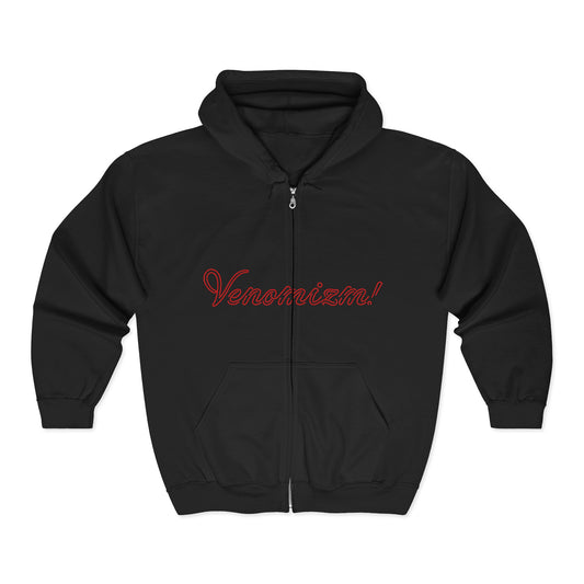 I-C-U.. Full-Zip Hoodie — "LOOK HERE" Graphic Zip-Up for Goth & Halloween