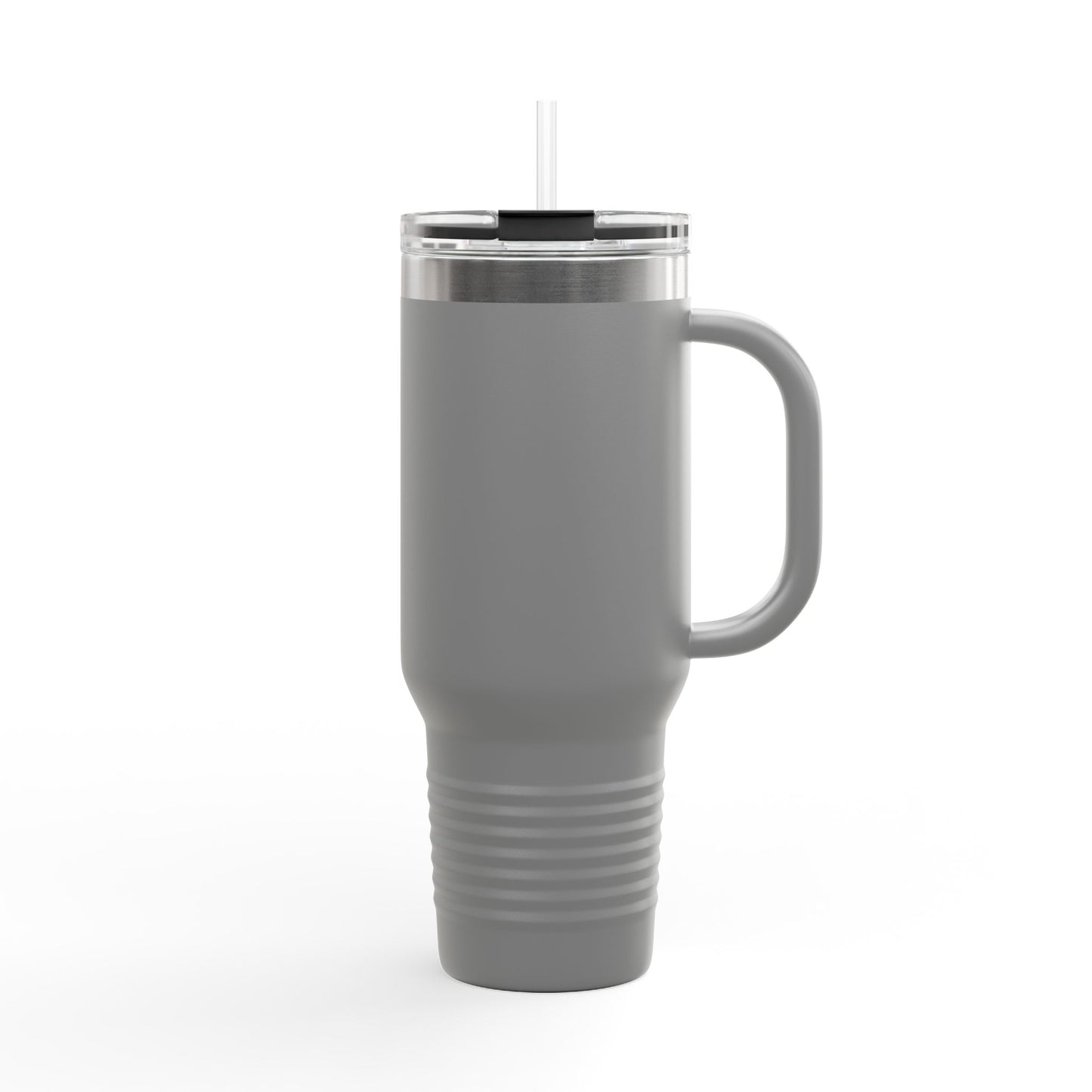 40oz Insulated Travel Mug — Blue Heart Floral Design, Spill‑Resistant Stainless Tumbler
