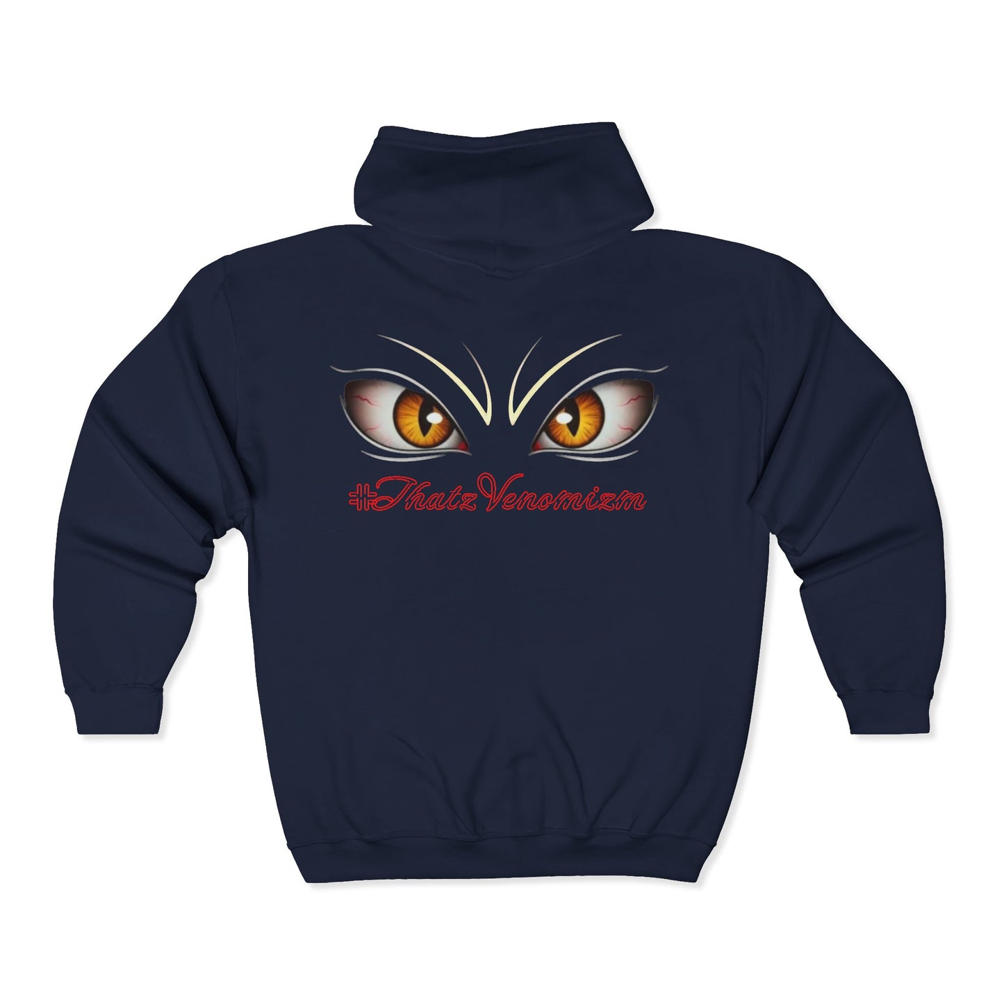 I-C-U.. Full-Zip Hoodie — "LOOK HERE" Graphic Zip-Up for Goth & Halloween