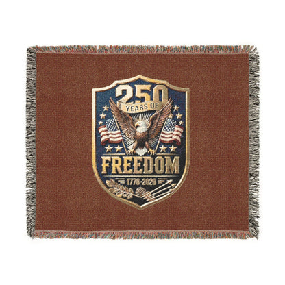 Freedom Eagle Woven Blanket — Patriotic 250th Anniversary Throw