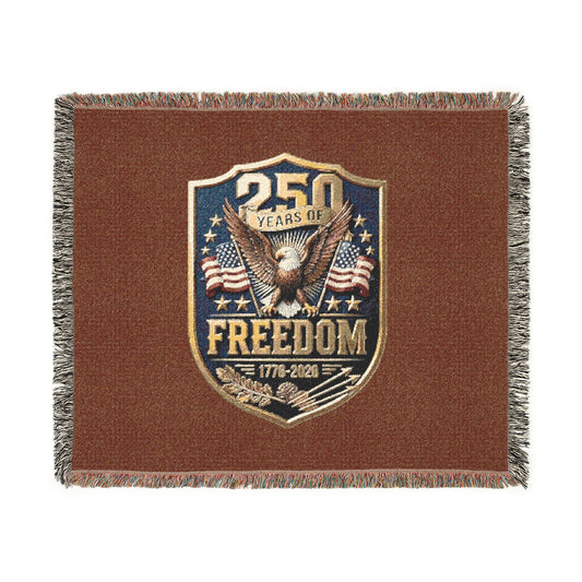 Freedom Eagle Woven Blanket — Patriotic 250th Anniversary Throw