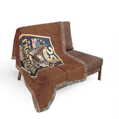 Freedom Eagle Woven Blanket — Patriotic 250th Anniversary Throw