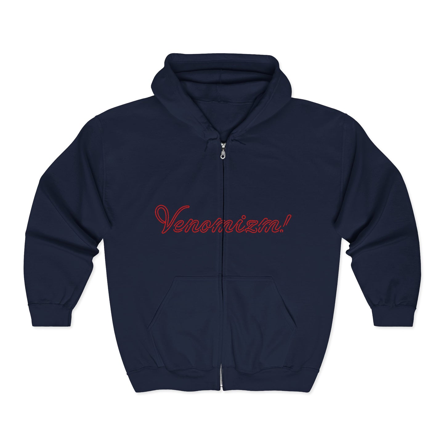 I-C-U.. Full-Zip Hoodie — "LOOK HERE" Graphic Zip-Up for Goth & Halloween