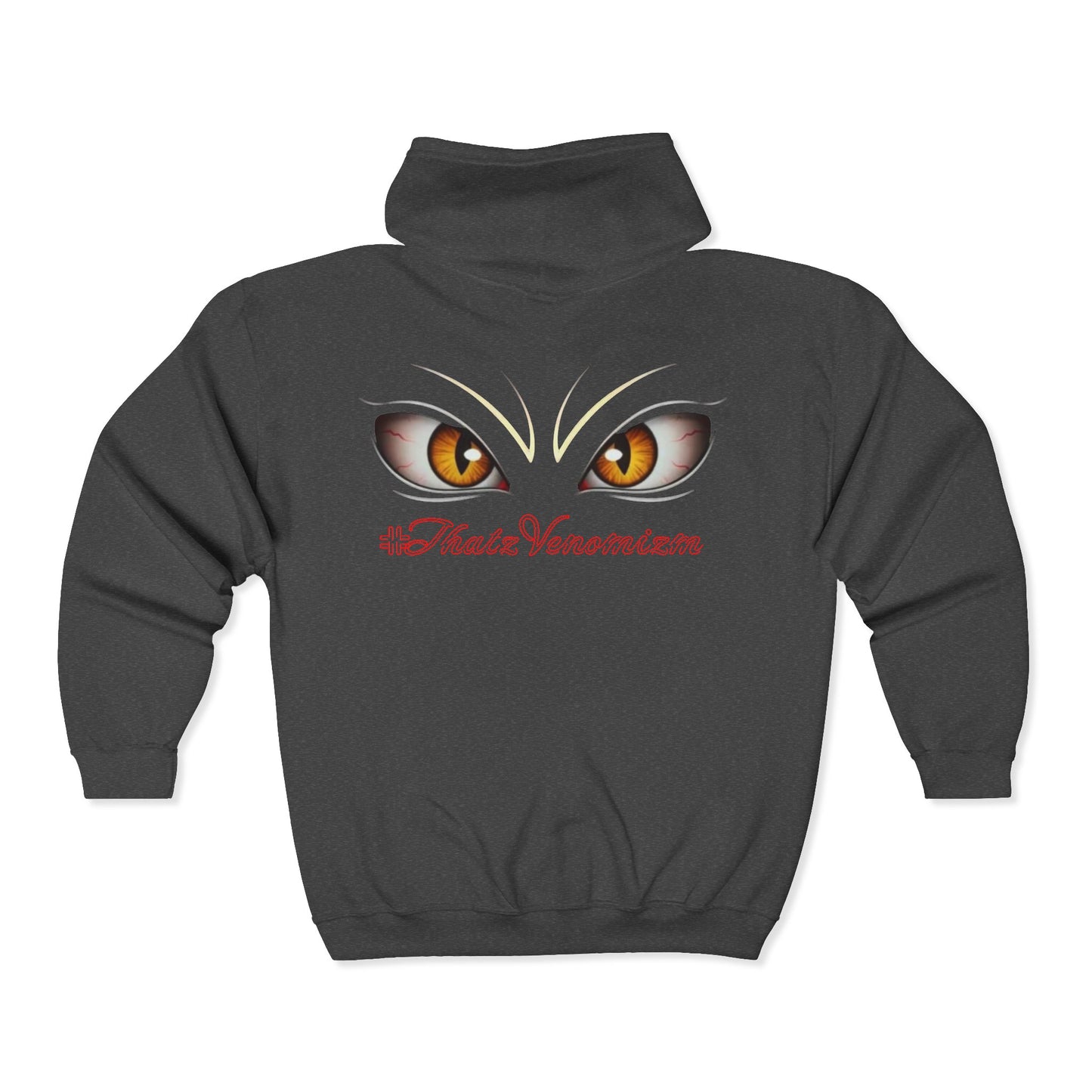 I-C-U.. Full-Zip Hoodie — "LOOK HERE" Graphic Zip-Up for Goth & Halloween