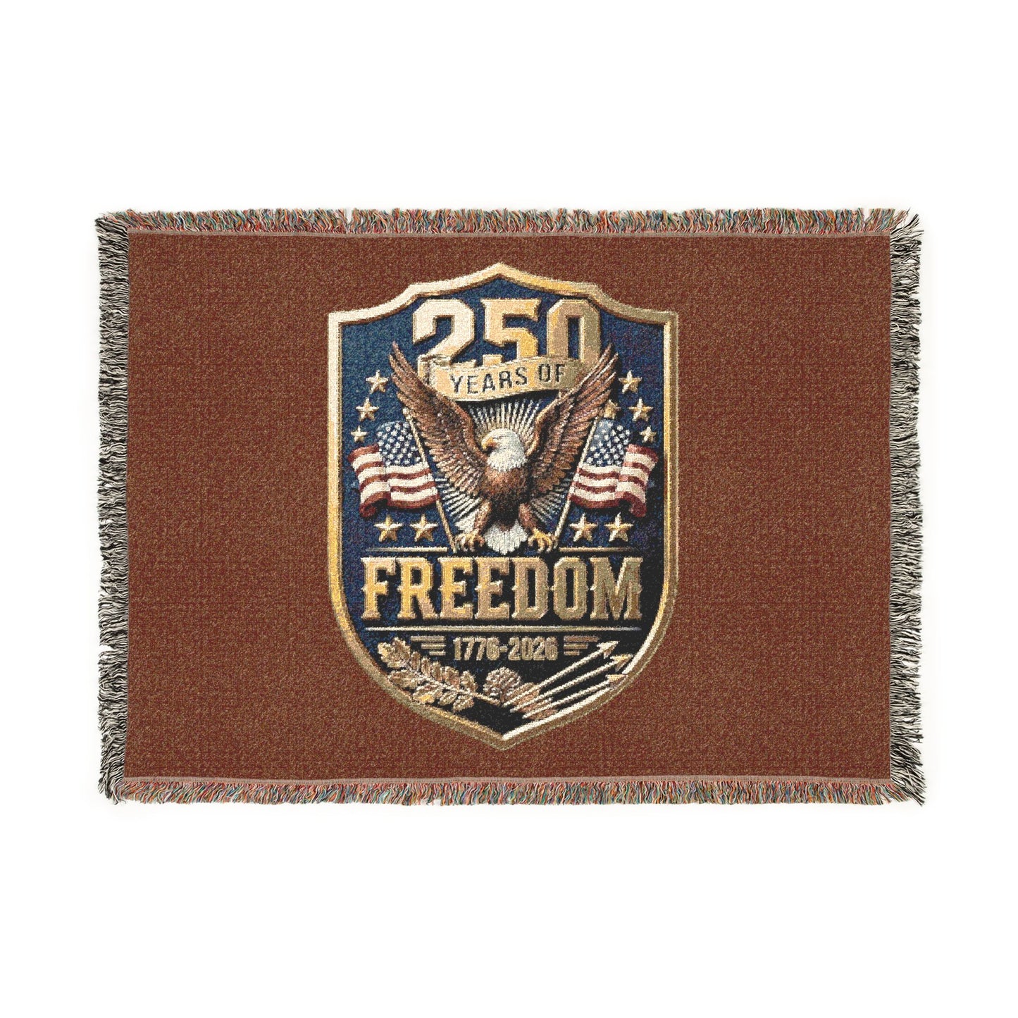 Freedom Eagle Woven Blanket — Patriotic 250th Anniversary Throw