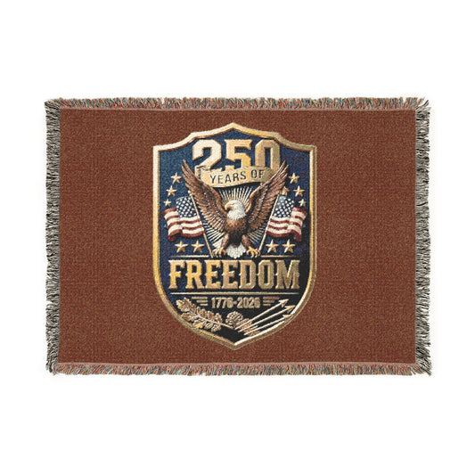 Freedom Eagle Woven Blanket — Patriotic 250th Anniversary Throw