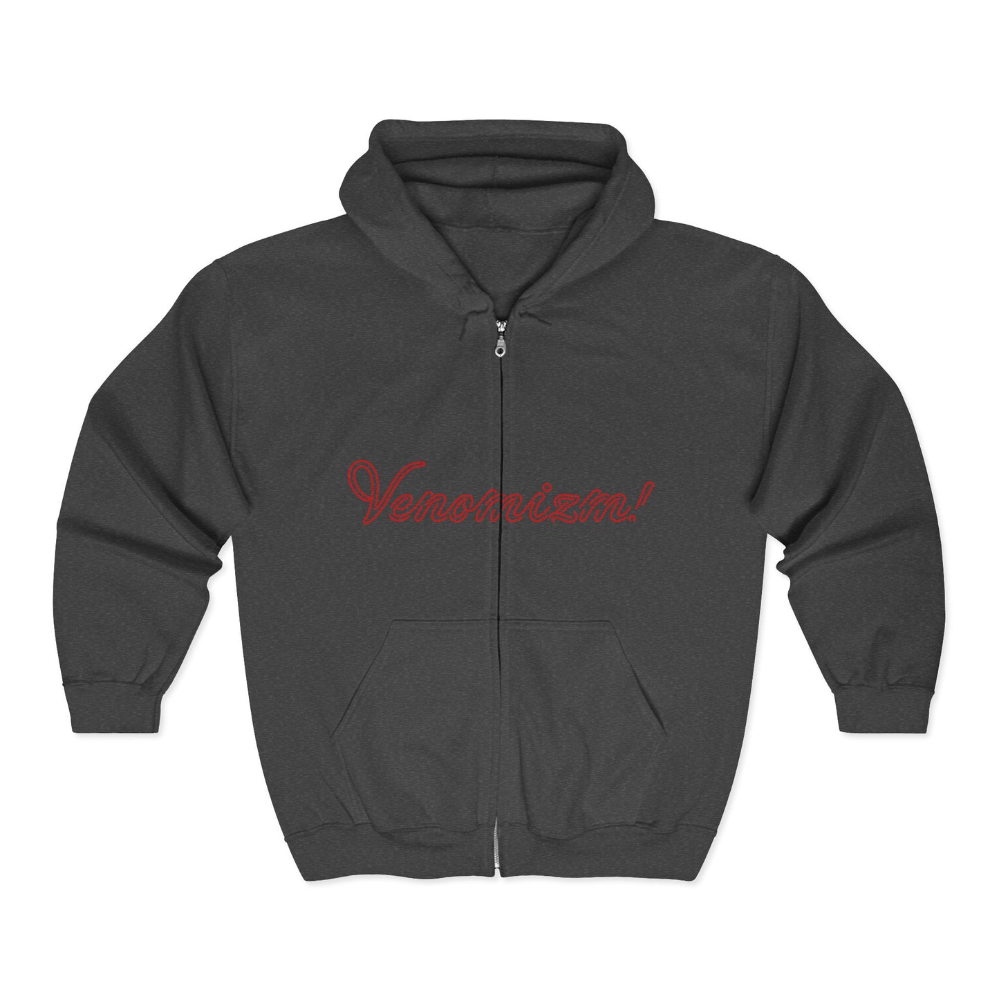 I-C-U.. Full-Zip Hoodie — "LOOK HERE" Graphic Zip-Up for Goth & Halloween