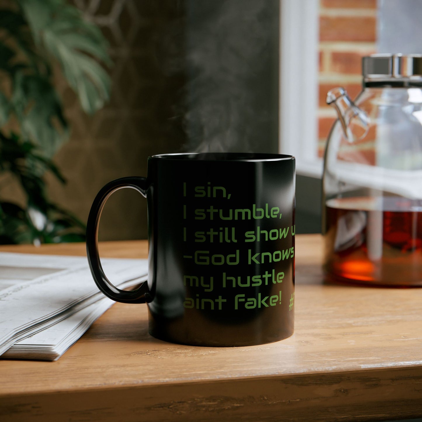Thatz it!! Black Coffee Mug — Inspirational Smoke Cross Design (11oz & 15oz)
