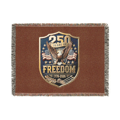 Freedom Eagle Woven Blanket — Patriotic 250th Anniversary Throw