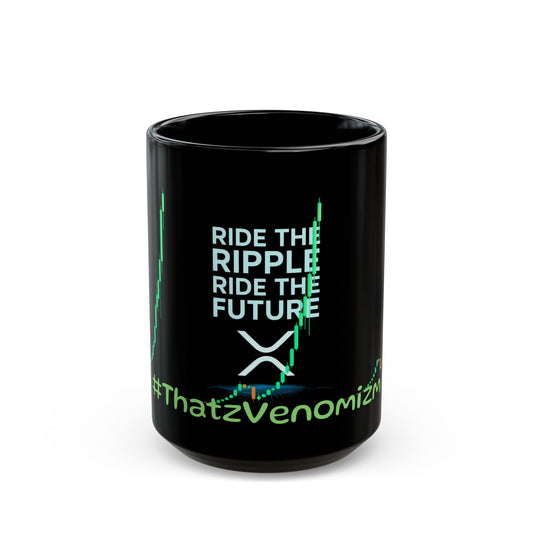 Ride the Ripple Future Mug — XRP Crypto Price Chart Coffee Cup