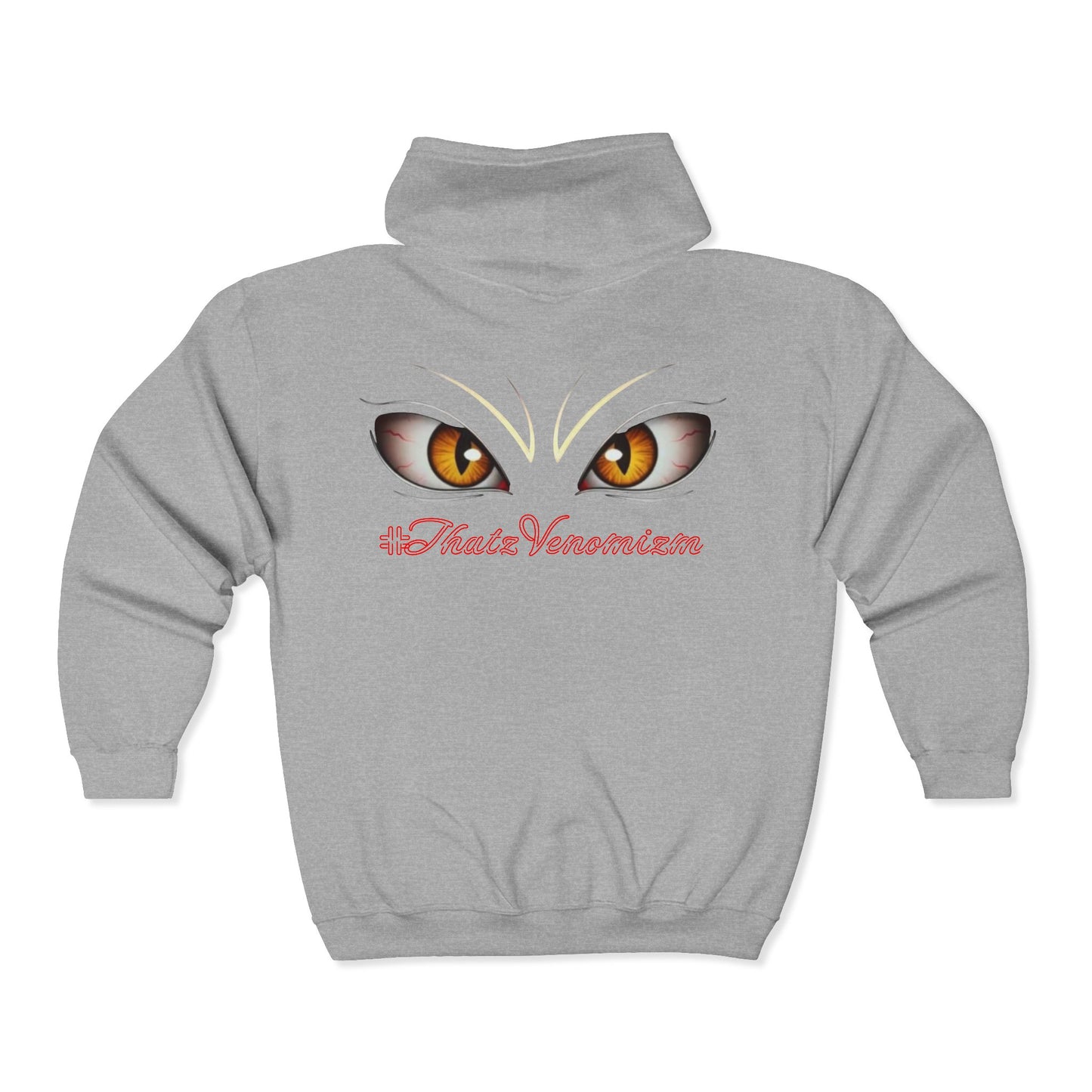 I-C-U.. Full-Zip Hoodie — "LOOK HERE" Graphic Zip-Up for Goth & Halloween
