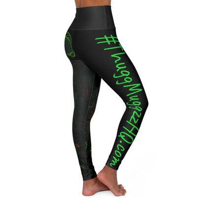 High-Waisted Venomizm Leggings — Neon Green Scorpion AOP