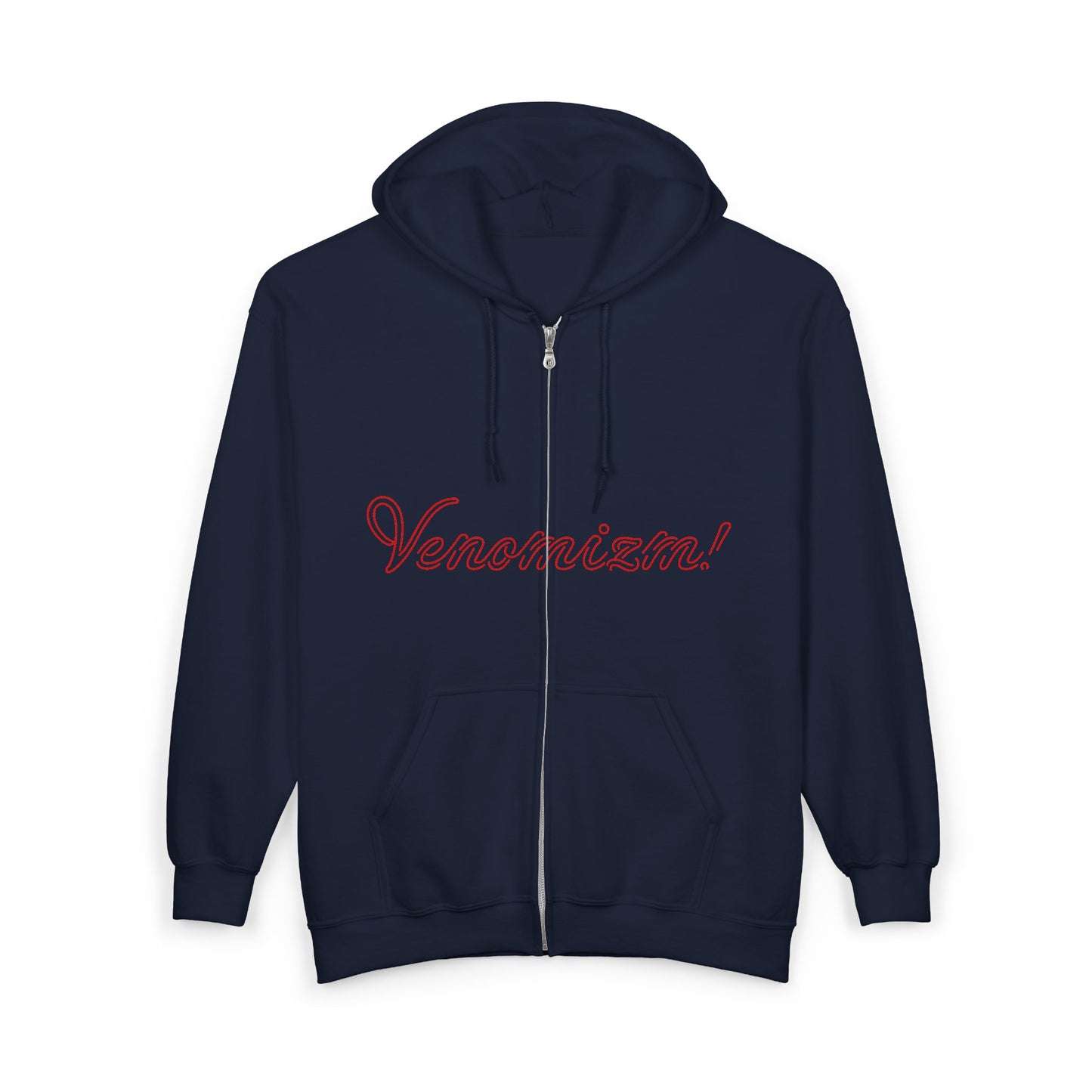 I-C-U.. Full-Zip Hoodie — "LOOK HERE" Graphic Zip-Up for Goth & Halloween