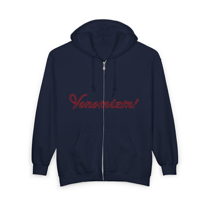 I-C-U.. Full-Zip Hoodie — "LOOK HERE" Graphic Zip-Up for Goth & Halloween