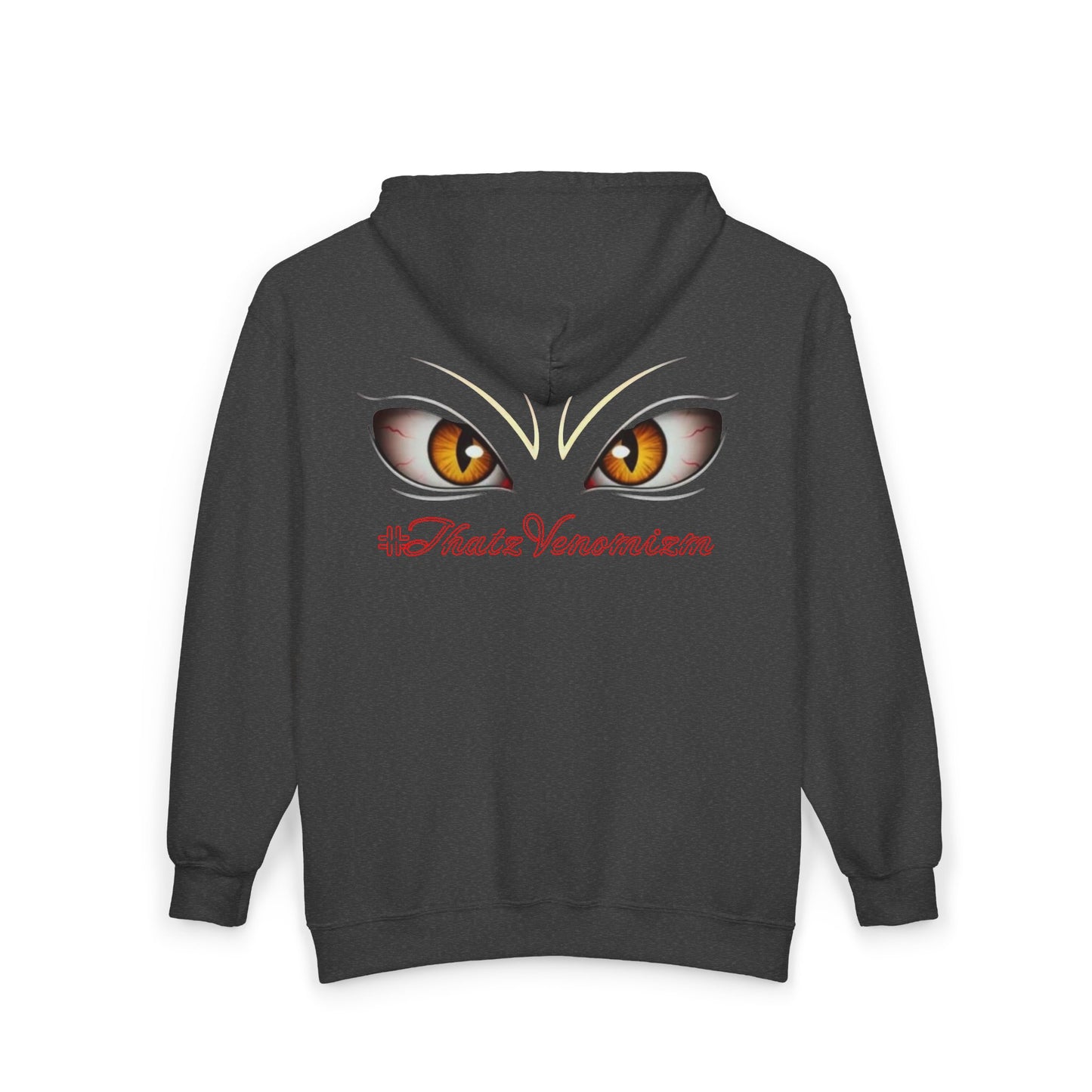 I-C-U.. Full-Zip Hoodie — "LOOK HERE" Graphic Zip-Up for Goth & Halloween