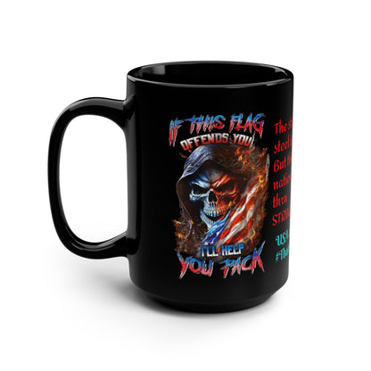 Pak-it- up Mug — Patriotic Skull 'This Flag Defends You' Coffee Cup