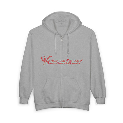I-C-U.. Full-Zip Hoodie — "LOOK HERE" Graphic Zip-Up for Goth & Halloween