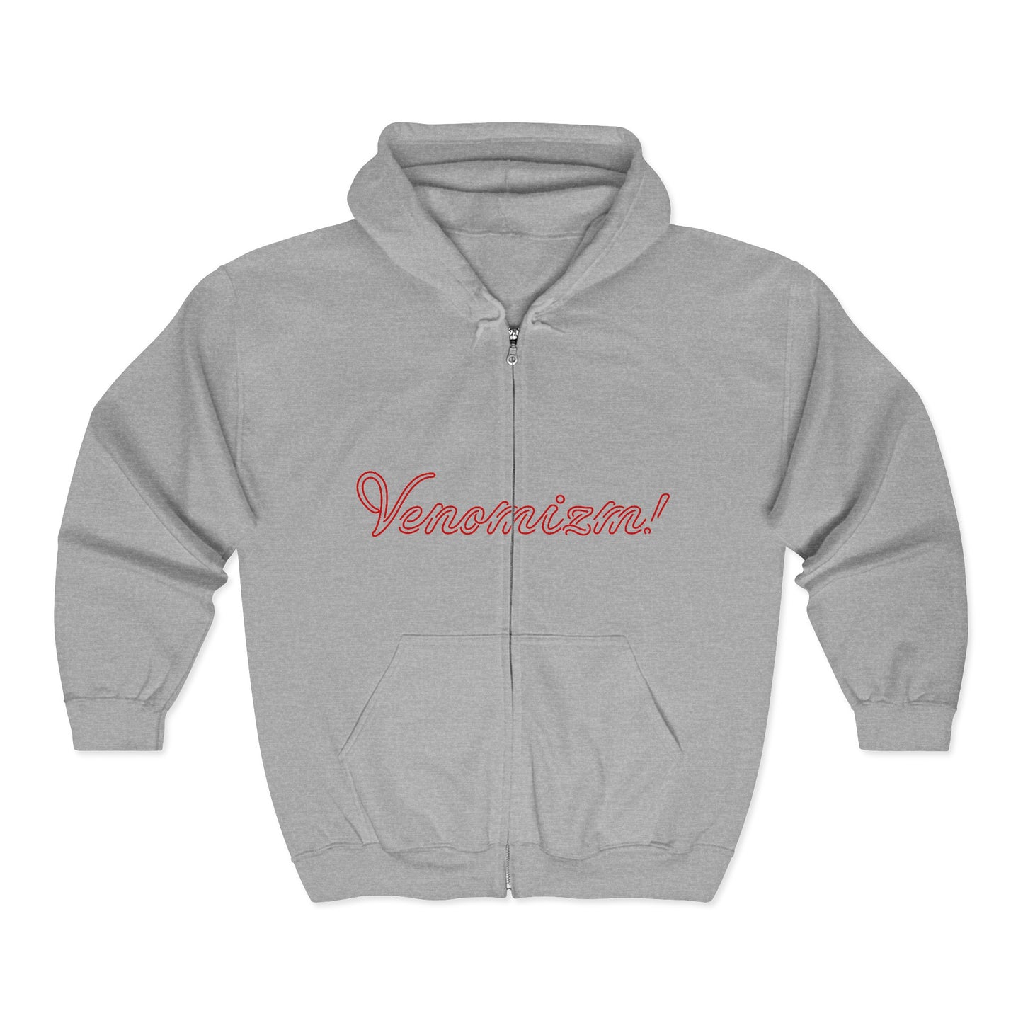 I-C-U.. Full-Zip Hoodie — "LOOK HERE" Graphic Zip-Up for Goth & Halloween