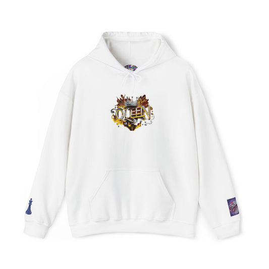 Queen Floral Heart Hoodie – Feminine Floral 'QUEEN' Graphic Pullover