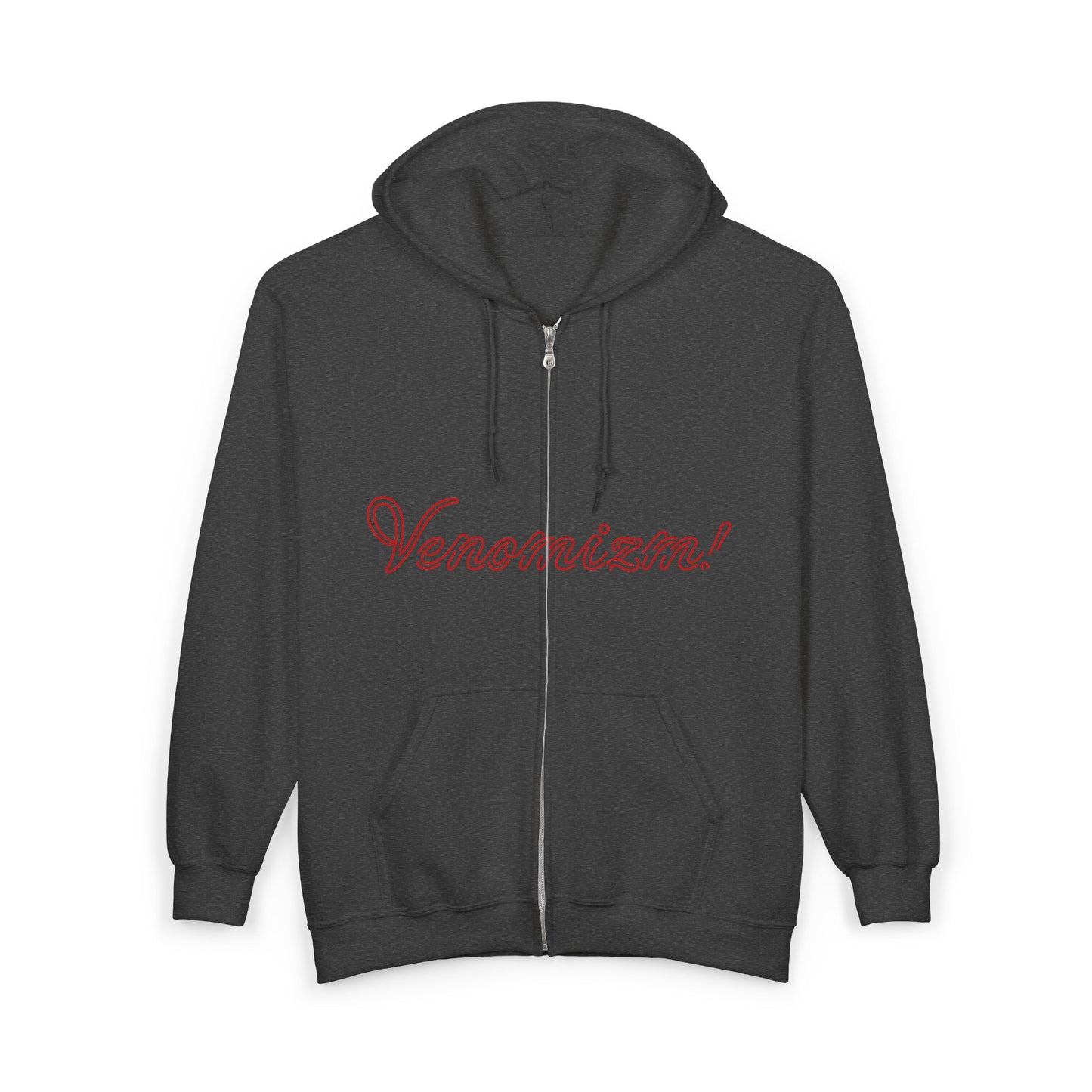 I-C-U.. Full-Zip Hoodie — "LOOK HERE" Graphic Zip-Up for Goth & Halloween
