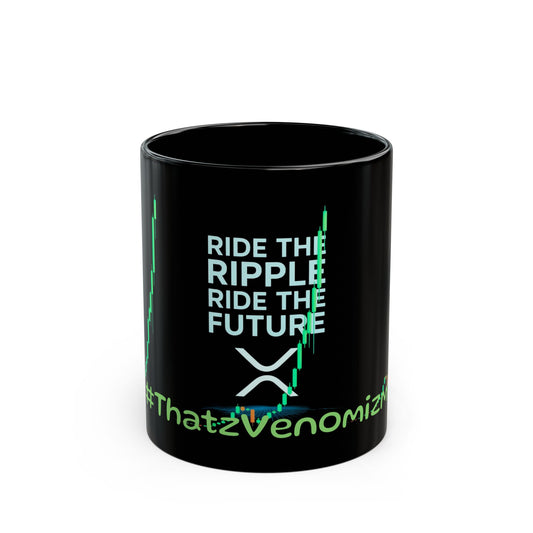 Ride the Ripple Future Mug — XRP Crypto Price Chart Coffee Cup