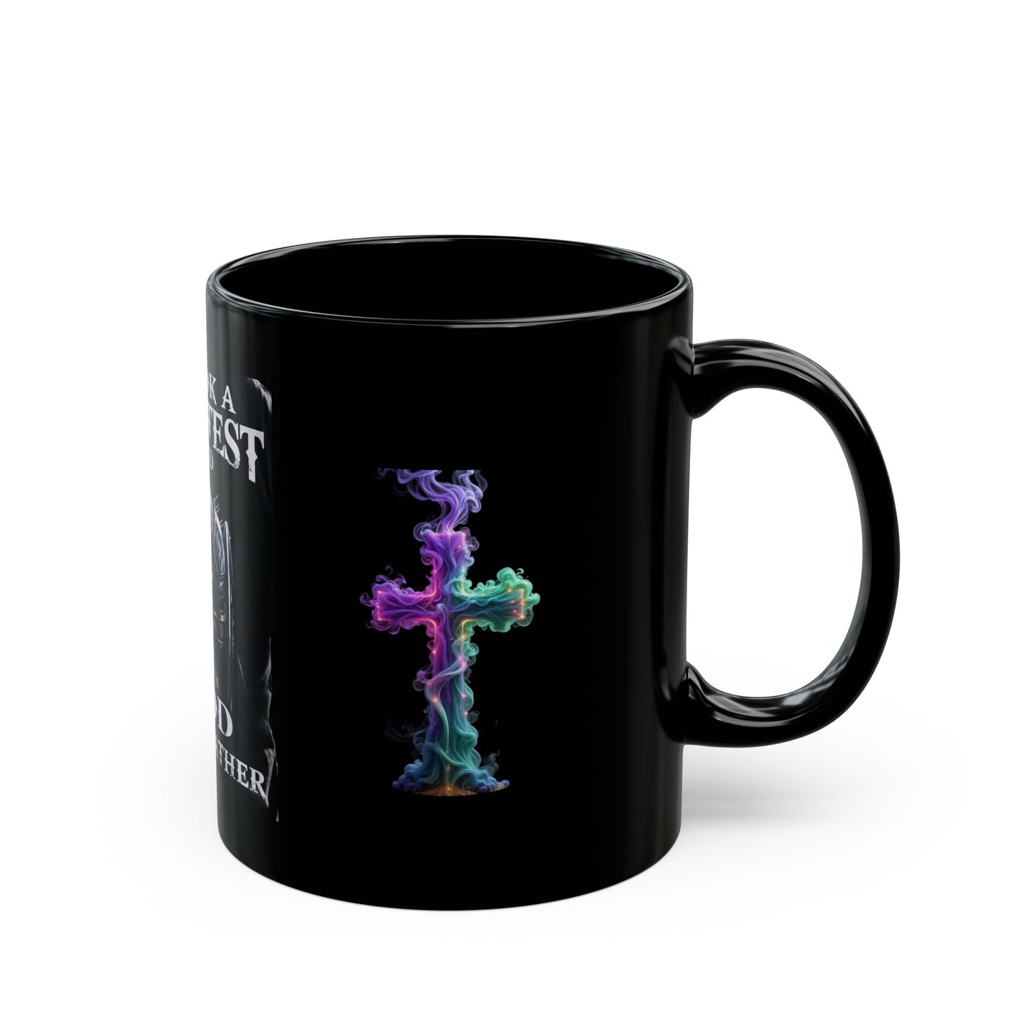 Christian Prayer Mug — "I Took a DNA Test and God Is My Father" Black Coffee Cup