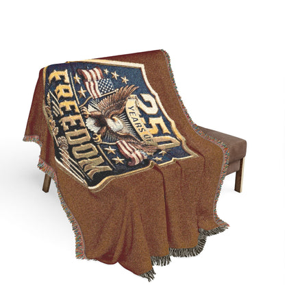 Freedom Eagle Woven Blanket — Patriotic 250th Anniversary Throw