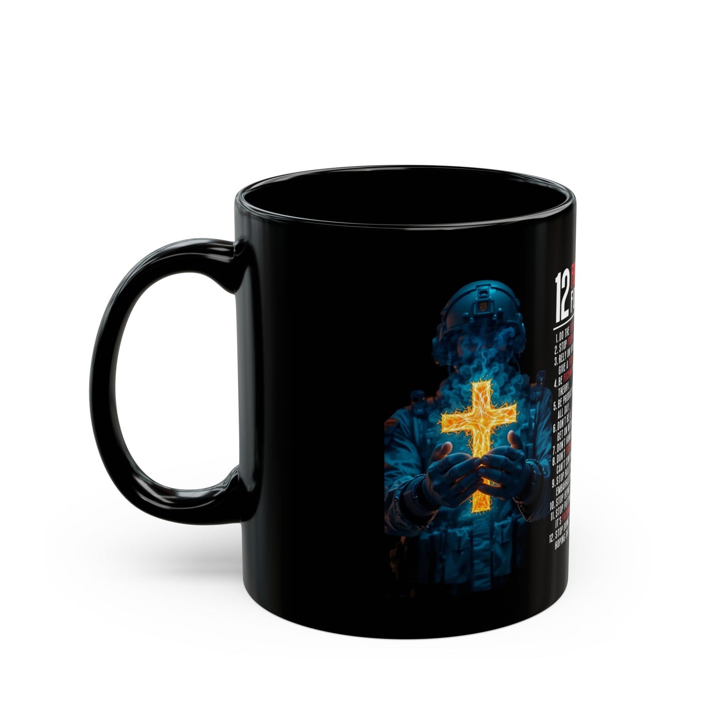 Motivational Black  Mug — "12 Fucking Rules for Success" Inspirational Design