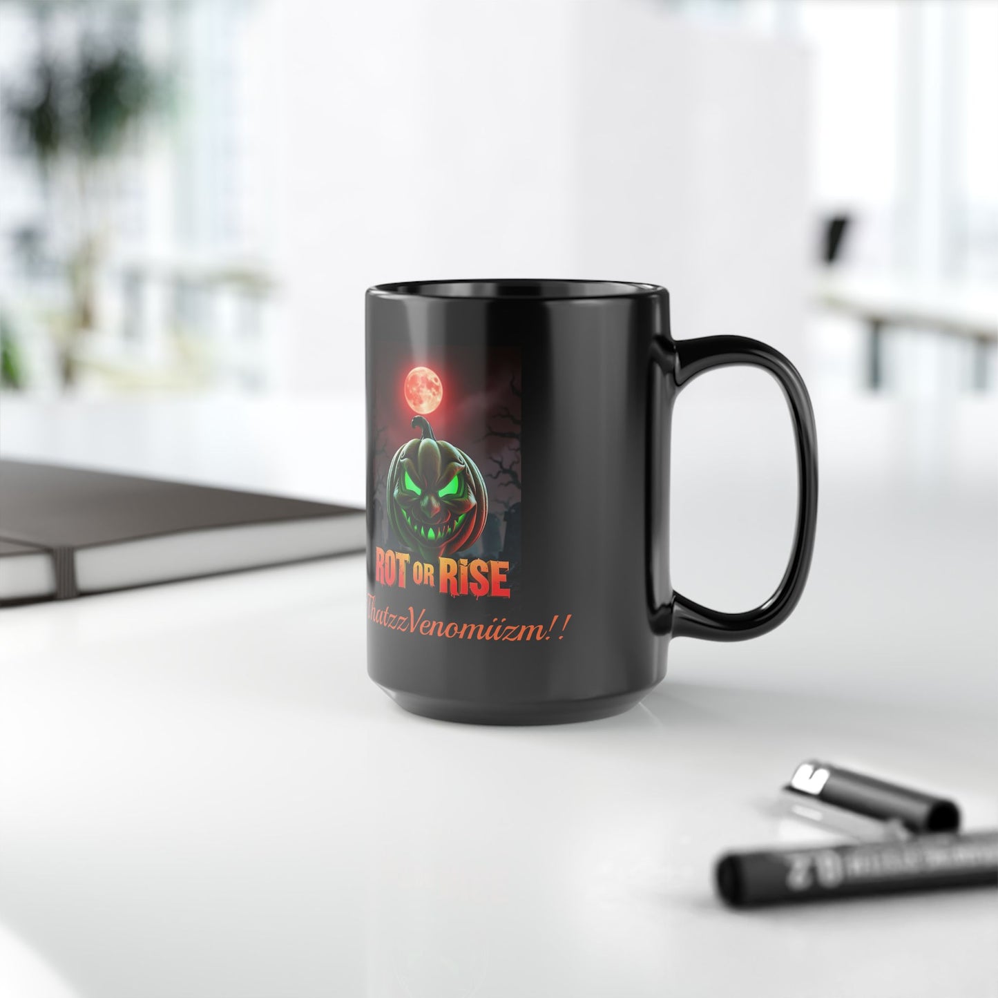 Mug - Rise or Rot Scary 15oz Black Mug