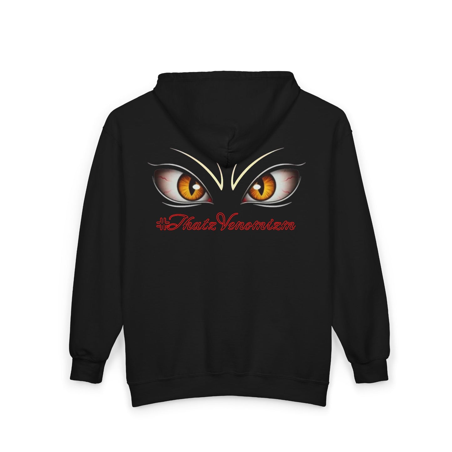 I-C-U.. Full-Zip Hoodie — "LOOK HERE" Graphic Zip-Up for Goth & Halloween